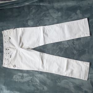 Vintage Late 90s Y2K studded white Illig jean pants size 10 cyberpunk festival